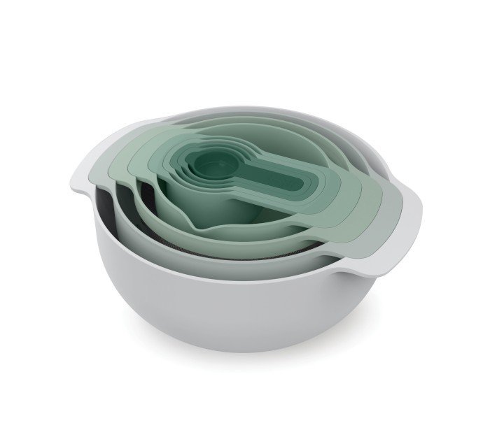 Joseph Joseph NEST 9 Zestaw Misek i Miarek Kuchennych / Zielony SAGE