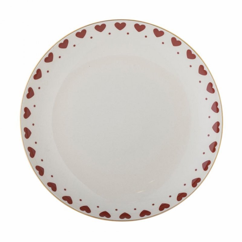 Bloomingville CHRISTMAS JOLLY Świąteczny Talerz Obiadowy 26,5 cm / Czerwony