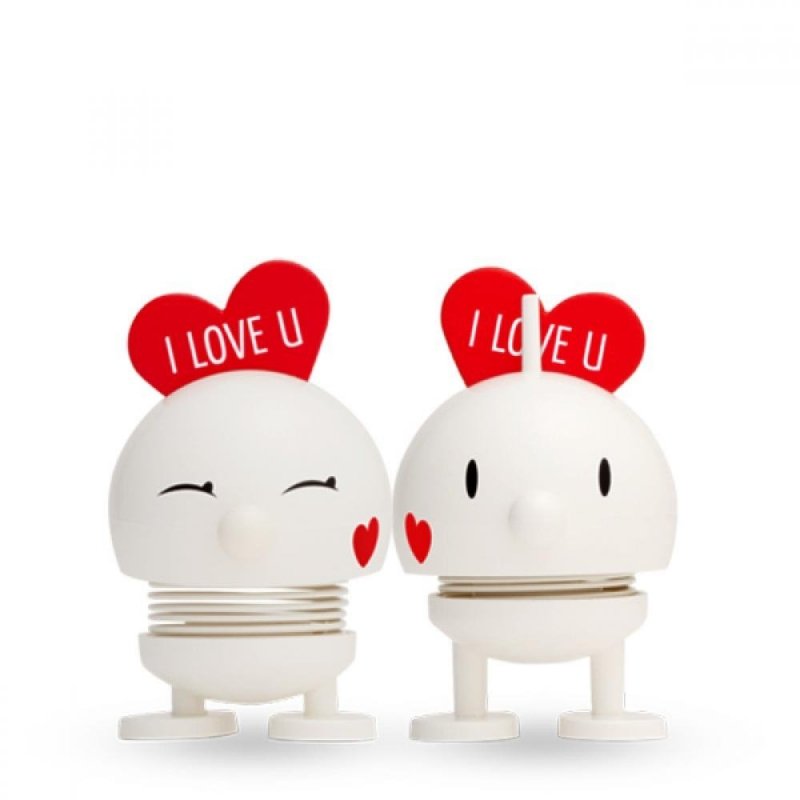 Hoptimist BIMBLE Figurka Optymisty z Serduszkiem S Biały - I Love U