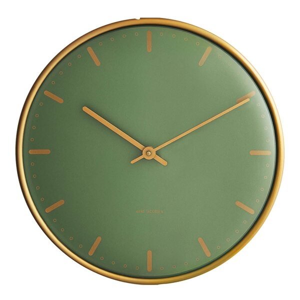 Arne Jacobsen CITY HALL Zegar Ścienny 29 cm / Zielony