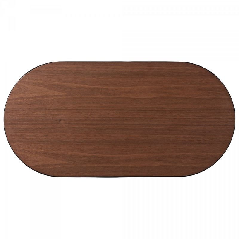 Aytm PAUSILLUS Stolik Kawowy 70 cm Czarny - Blat Drewno Orzech
