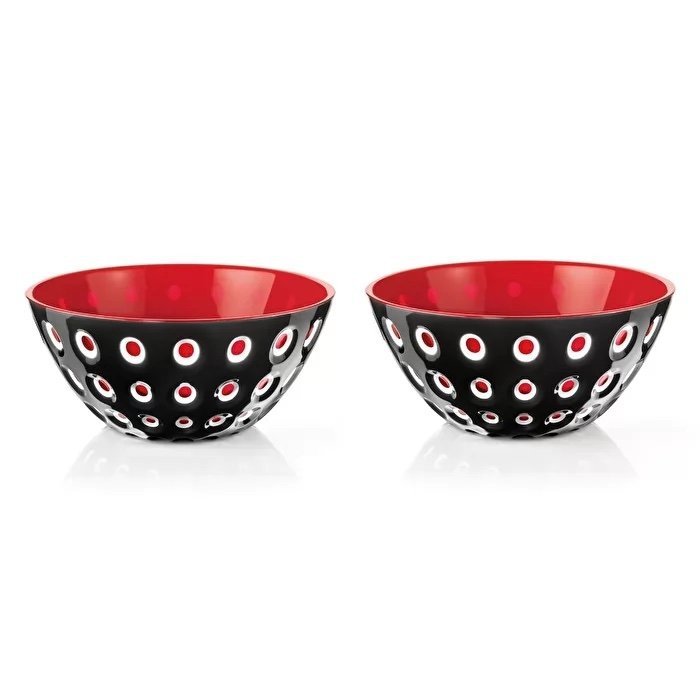 Guzzini LE MURRINE Miseczka do Przekąsek 12 cm 2 Szt. / Czarno - Czerwona