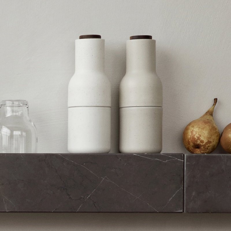 Menu BOTTLE Młynek do Soli i Pieprzu / Ceramiczny Kremowy