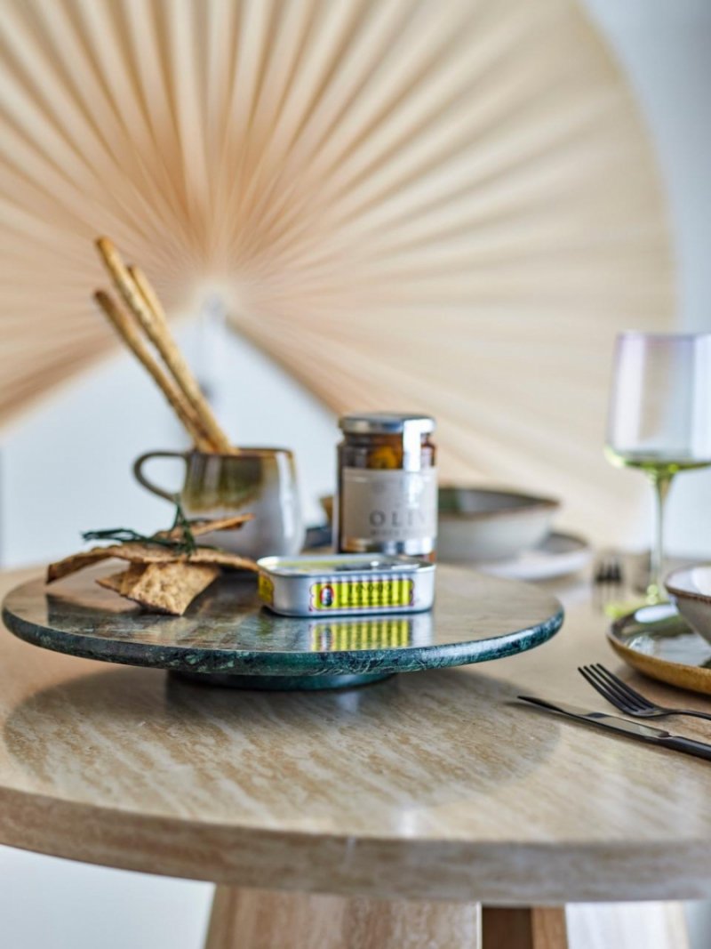 Zielony marmurowy turntable Bloomingville