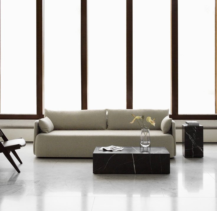 Menu OFFSET Sofa Potrójna - Tkanina Kvadrat Odcień Jasnoszary