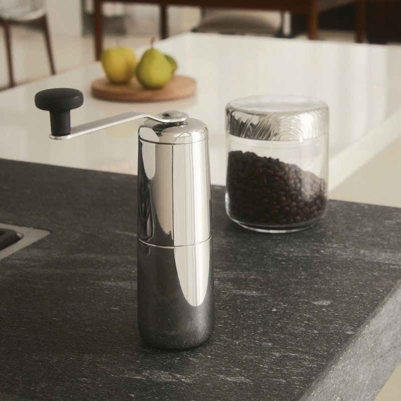 Alessi COFFEE Stalowy Ręczny Młynek do Mielenia Kawy / Srebrny