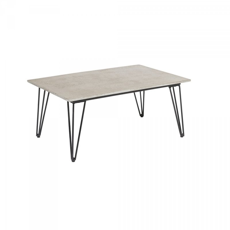 Bloomingville MUNDO Ogrodowy Stolik Kawowy 90x60 cm z Betonowym Blatem / Czarny