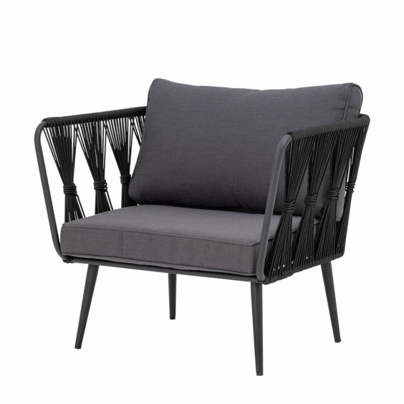 Bloomingville PAVONE Fotel Ogrodowy / Czarny