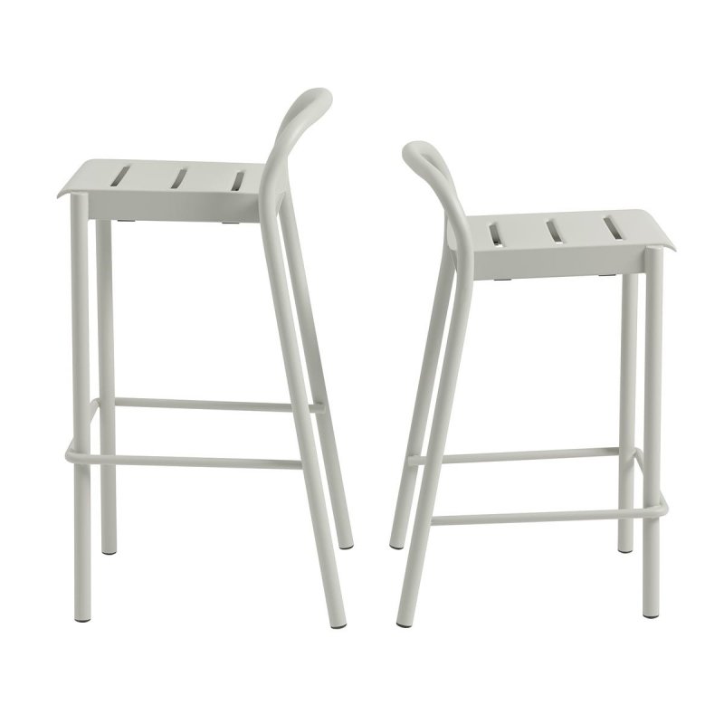 Muuto LINEAR Krzesło Barowe Ogrodowe - Hoker 75 cm / Szary