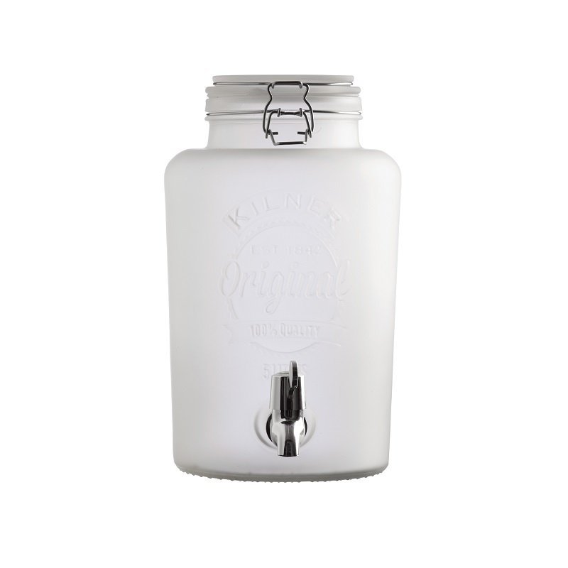 Kilner Słój do Napojów 5 l Frosted - Biały