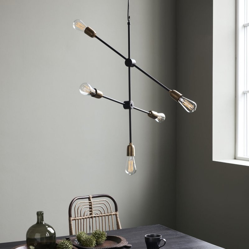 House Doctor MOLECULAR Lampa Wisząca / Czarna - Złota