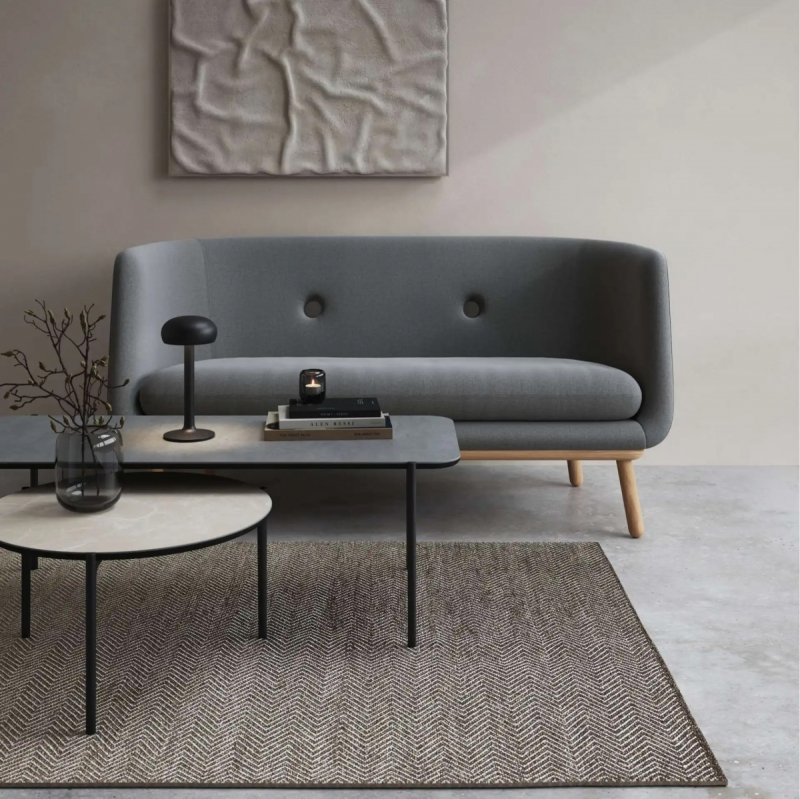 Eva Solo SAVOYE Prostokątny Stolik Kawowy 120x50 cm z Ceramicznym Blatem / Czarny - Blat Beżowy