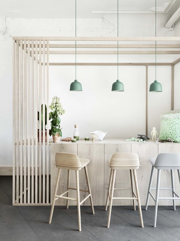 Muuto NERD Hoker - Krzesło Barowe 89 cm Zielone
