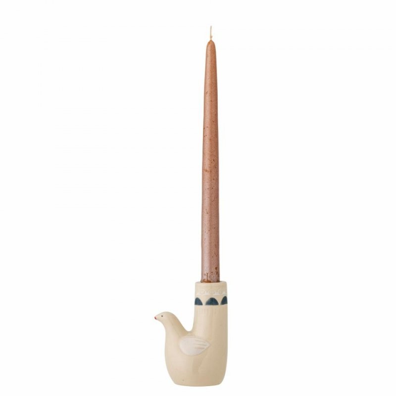 Bloomingville TRUDY Świecznik Ceramiczny Ptaszek / Biały