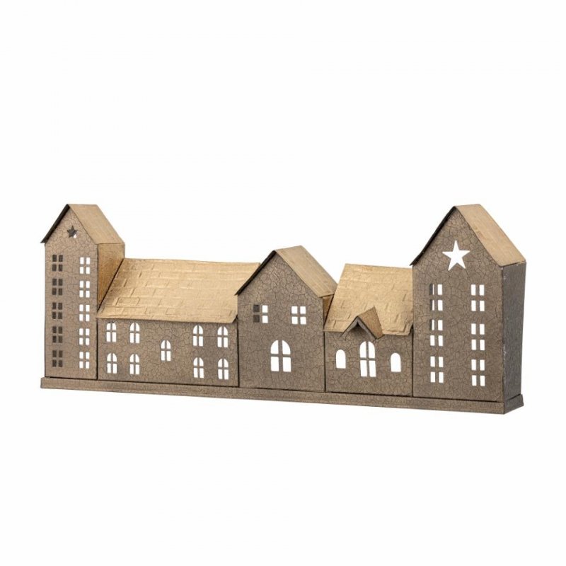 Metalowa dekoracja świąteczna Bloomingville z wyciętymi oknami