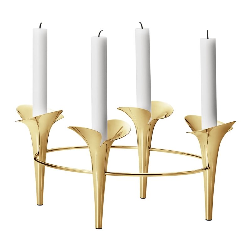 Georg Jensen BLOOM Świecznik Czteroramienny / Złoty