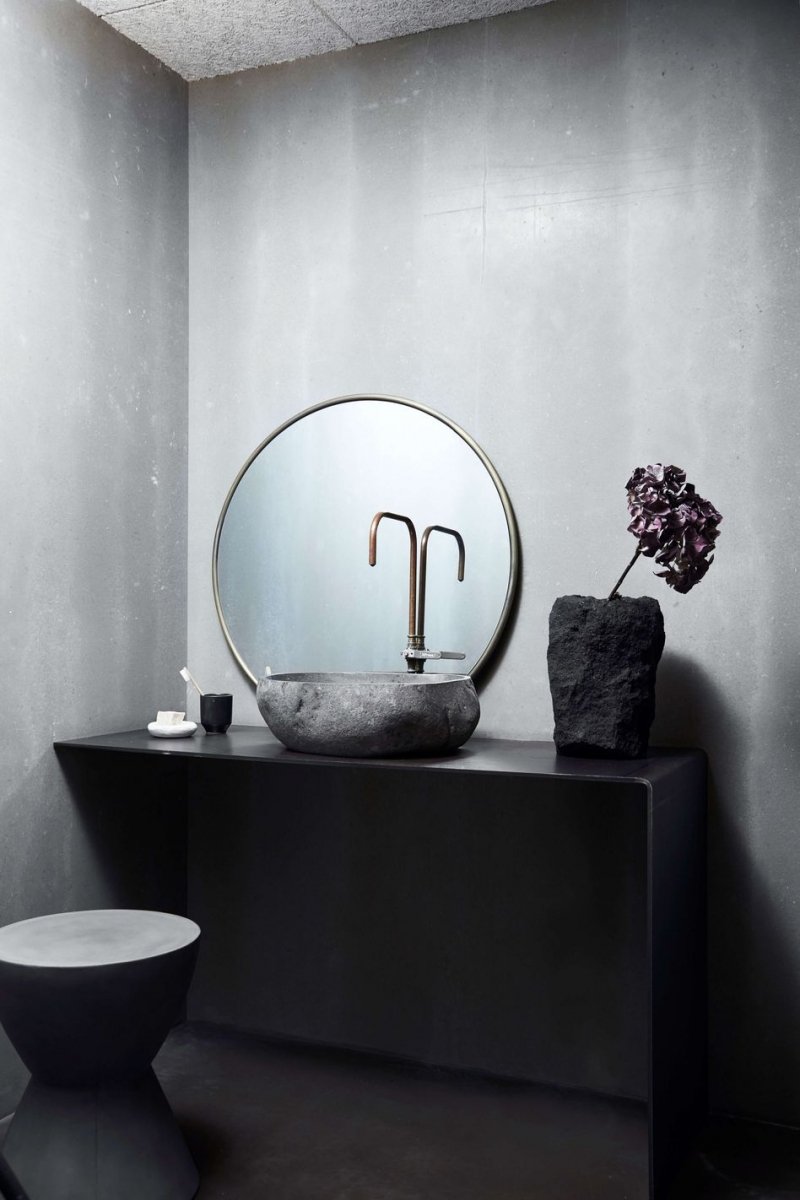Muubs COPENHAGEN Okrągłe Lustro Ścienne 110 cm / Antyczny Mosiądz