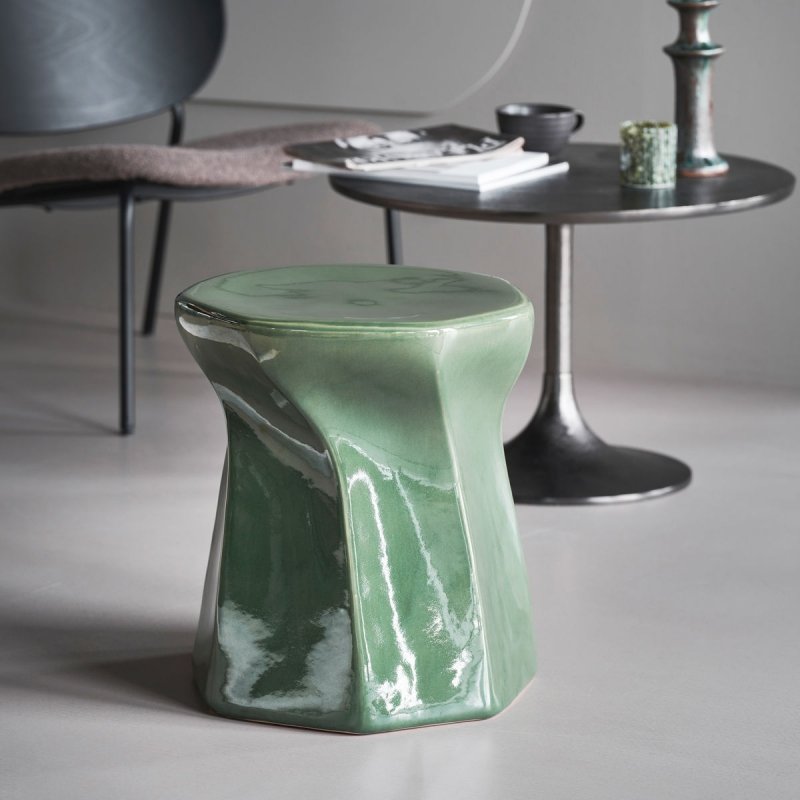 House Doctor LAPO Ceramiczny Stolik Boczny / Zielony