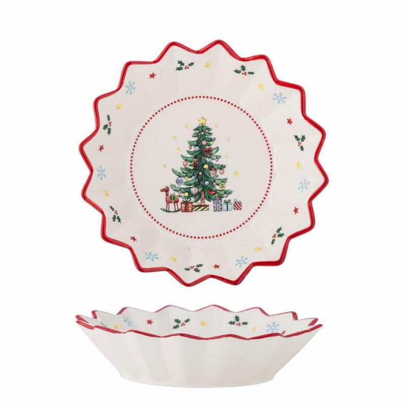 Bloomingville CHRISTMAS NAIVE Świąteczna Miska 20 cm / Biała