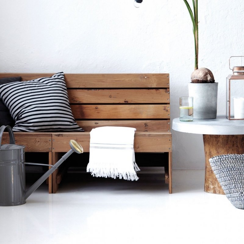 House Doctor WOODIE Lounge Chair - Fotel Ogrodowy z Drewna Tekowego