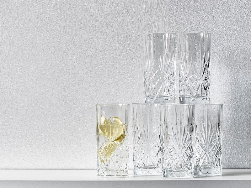 Lyngby Glass MELODIA Kryształowe Szklanki Long Drink 360 ml 6 Szt.