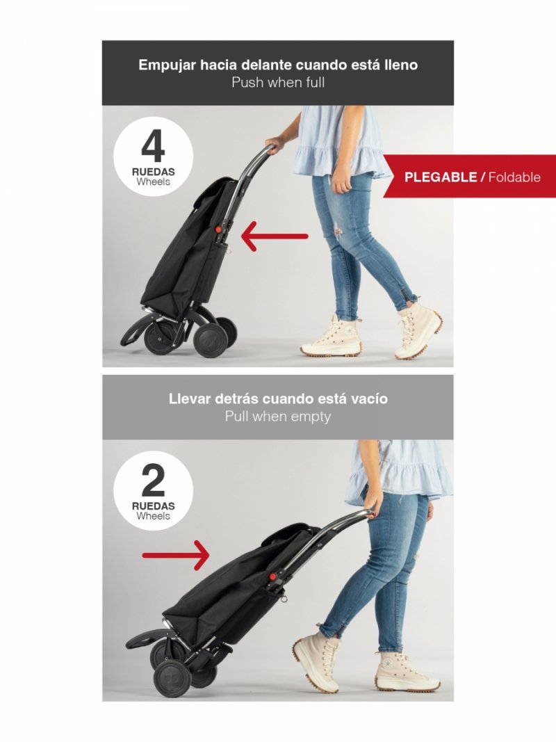 Rolser BIG POLAR 4L Wózek na Kółkach - Torba na Zakupy / Czarny