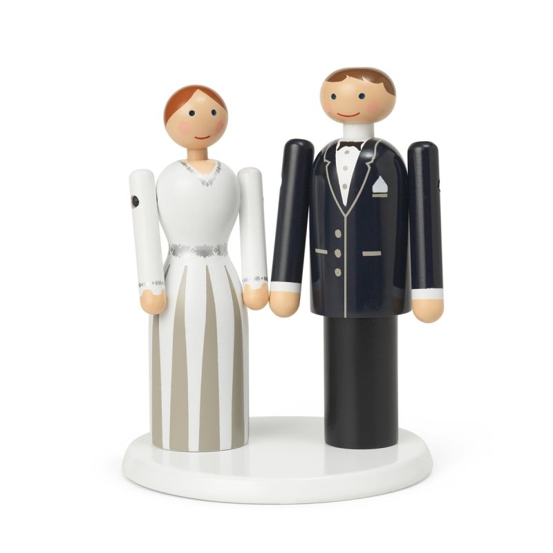Kay Bojesen BRIDE Ślubna Figurka Drewniana 12 cm na Tort Weselny / Pana Młoda