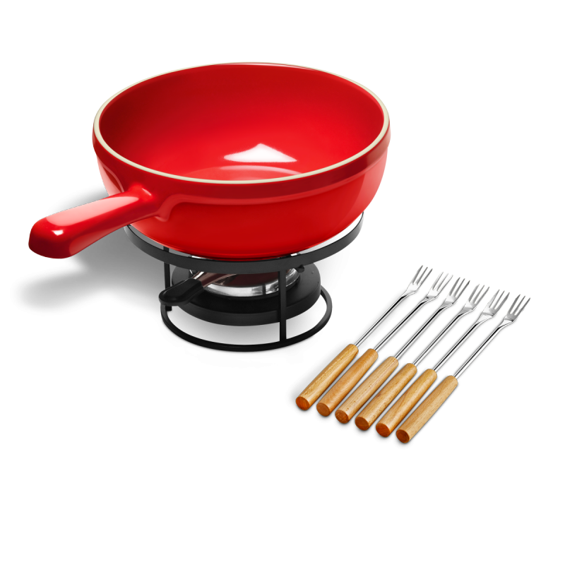 Emile Henry KITCHEN Ceramiczny Zestaw do Fondue / Czerwony