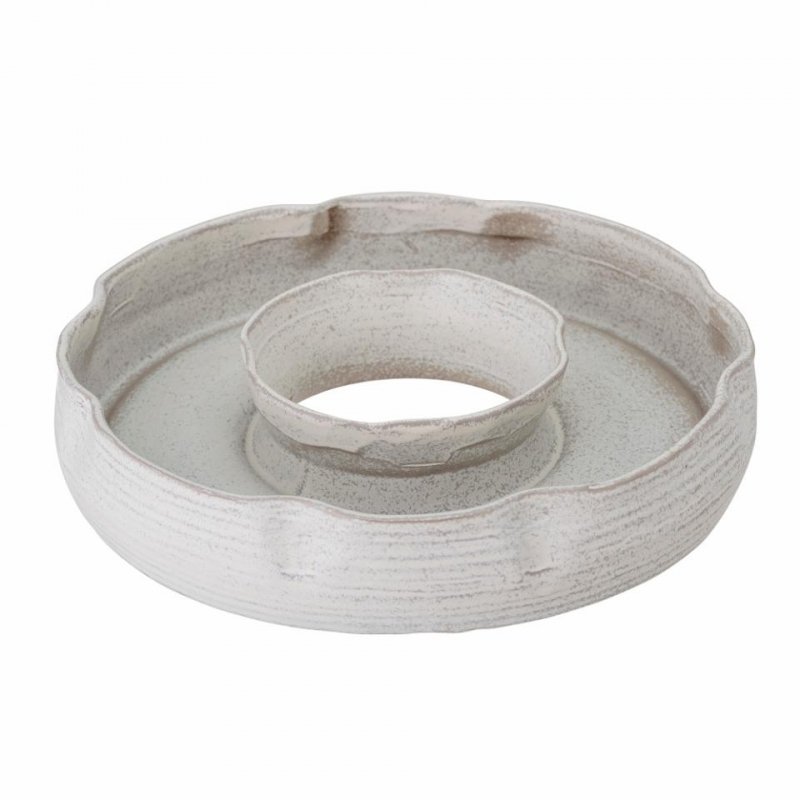 Bloomingville LEDA Ceramiczna Misa - Taca Dekoracyjna / Szara