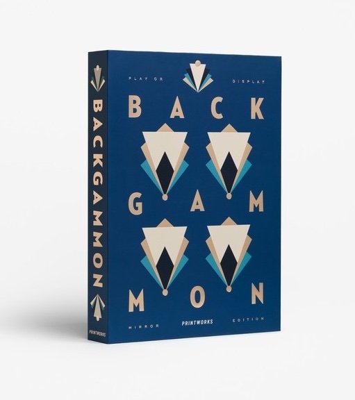 Printworks GAMES Zestaw do Gry Backgammon / Granatowo - Miedziany