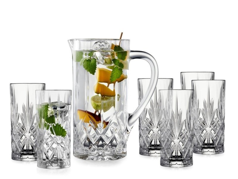 Lyngby Glass MELODIA Dzbanek + Kryształowe Szklanki 360 ml 6 Szt.