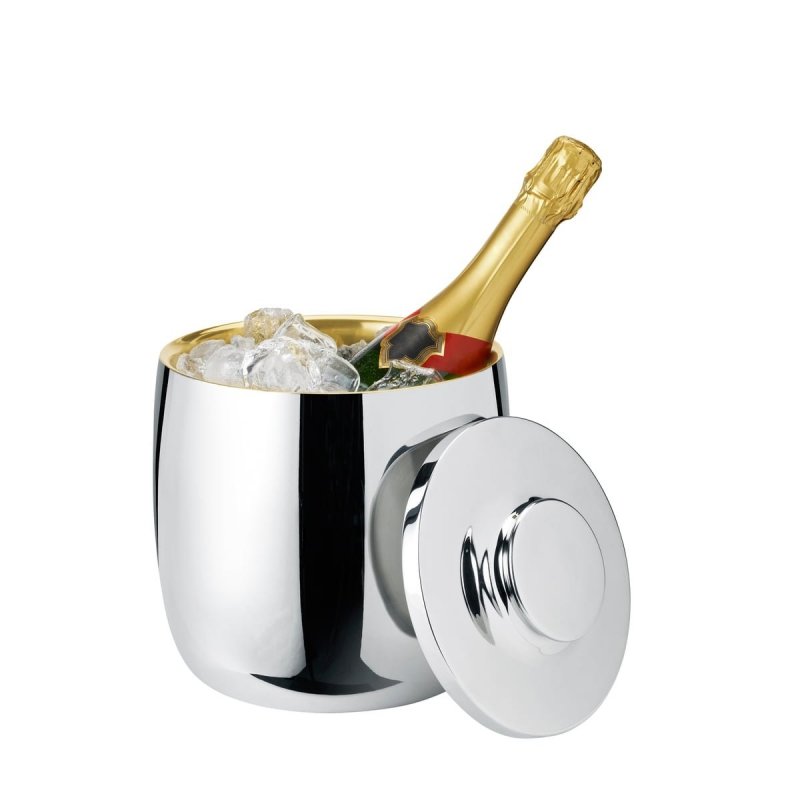 Stelton NORMAN FOSTER Stalowy Kubełek do Szampana - Pojemnik na Lód + Szczypce