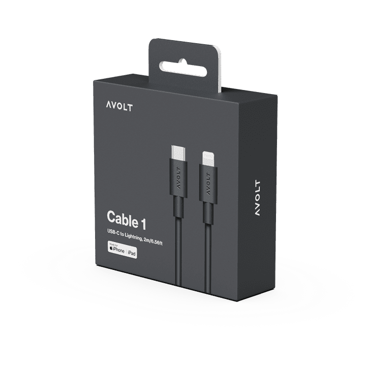 Avolt CABLE 1 Kabel do Ładowania Lightning MFi 2 m / Czarny