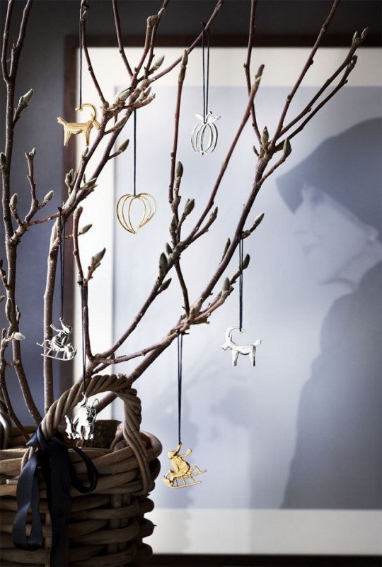 Rosendahl Karen Blixen's Christmas - Zawieszka Świąteczna 2 Szt. Bożonarodzeniowa Róża i Serce / Złote