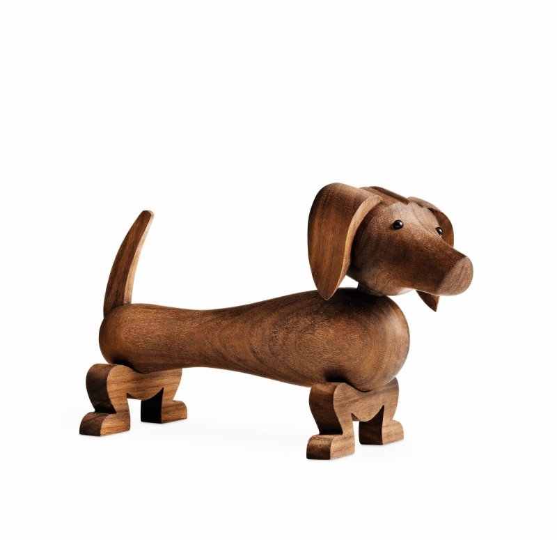 Kay Bojesen DOG Drewniana Figurka - Pies Jamnik / Brązowy