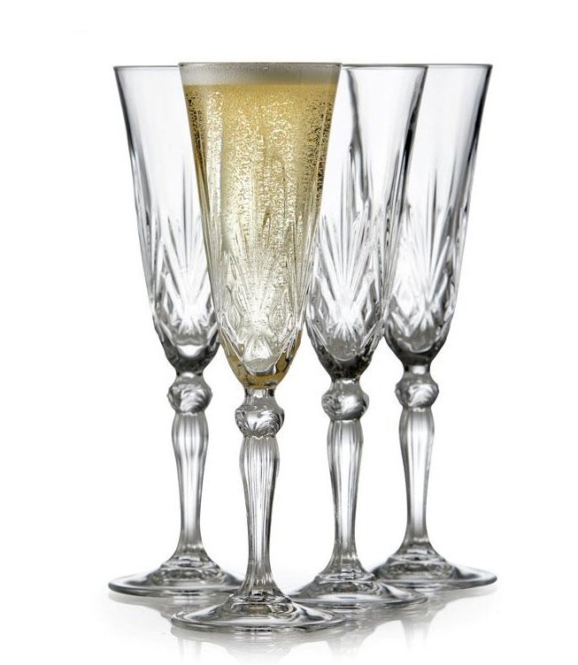 Lyngby Glass MELODIA Kryształowe Kieliszki do Szampana 160 ml 4 Szt.