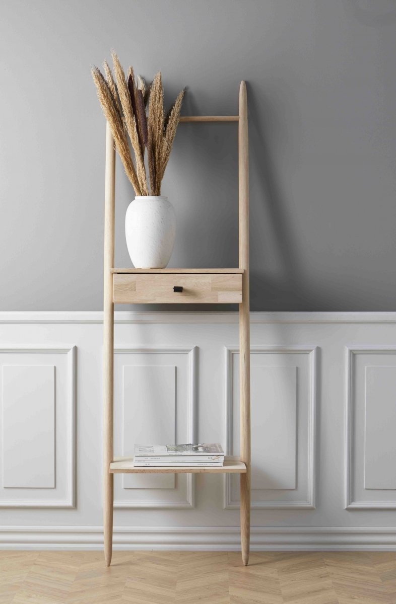 Villa Collection SCANDI Drabinka - Regał z Półką i Szufladą - Dębowy