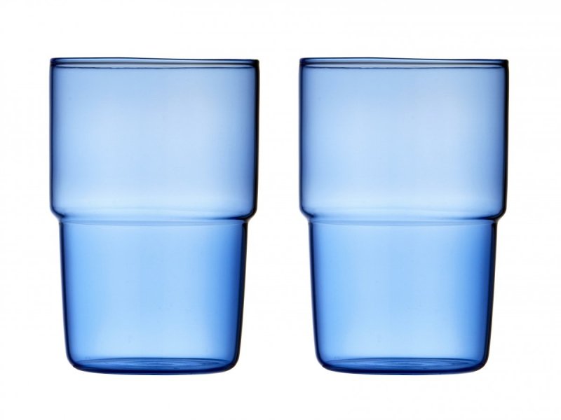 Lyngby Glass TORINO Szklanki do Napojów 400 ml 2 Szt. / Niebieskie