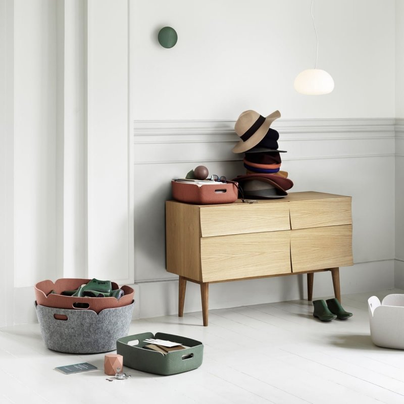 Muuto RESTORE Pojemnik - Kosz Filcowy do Przechowywania Okrągły - Aqua