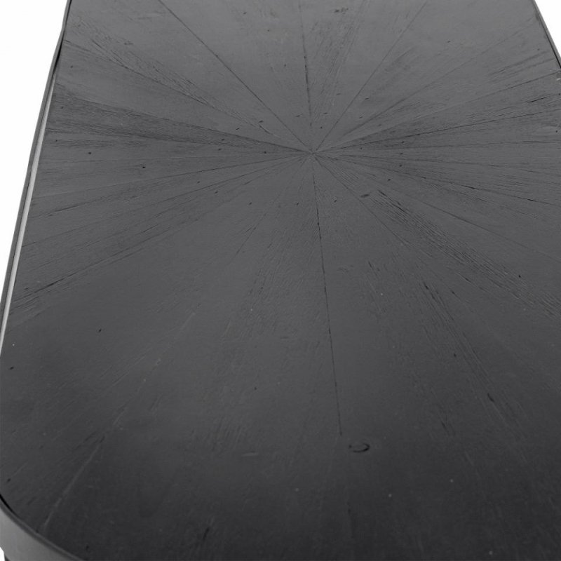 Bloomingville CARTER Konsola Owalna 110 cm  Drewniany Blat / Czarna