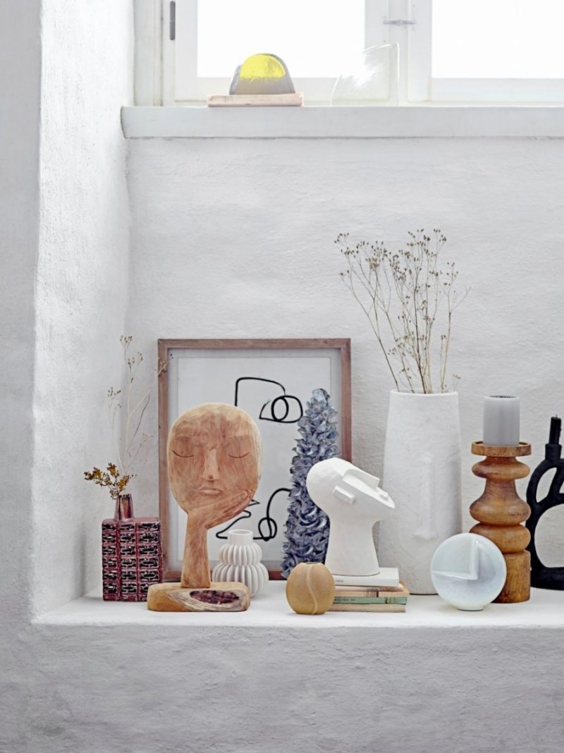 Bloomingville BERICAN Ceramiczny Wazon do Kwiatów 40 cm / Biały