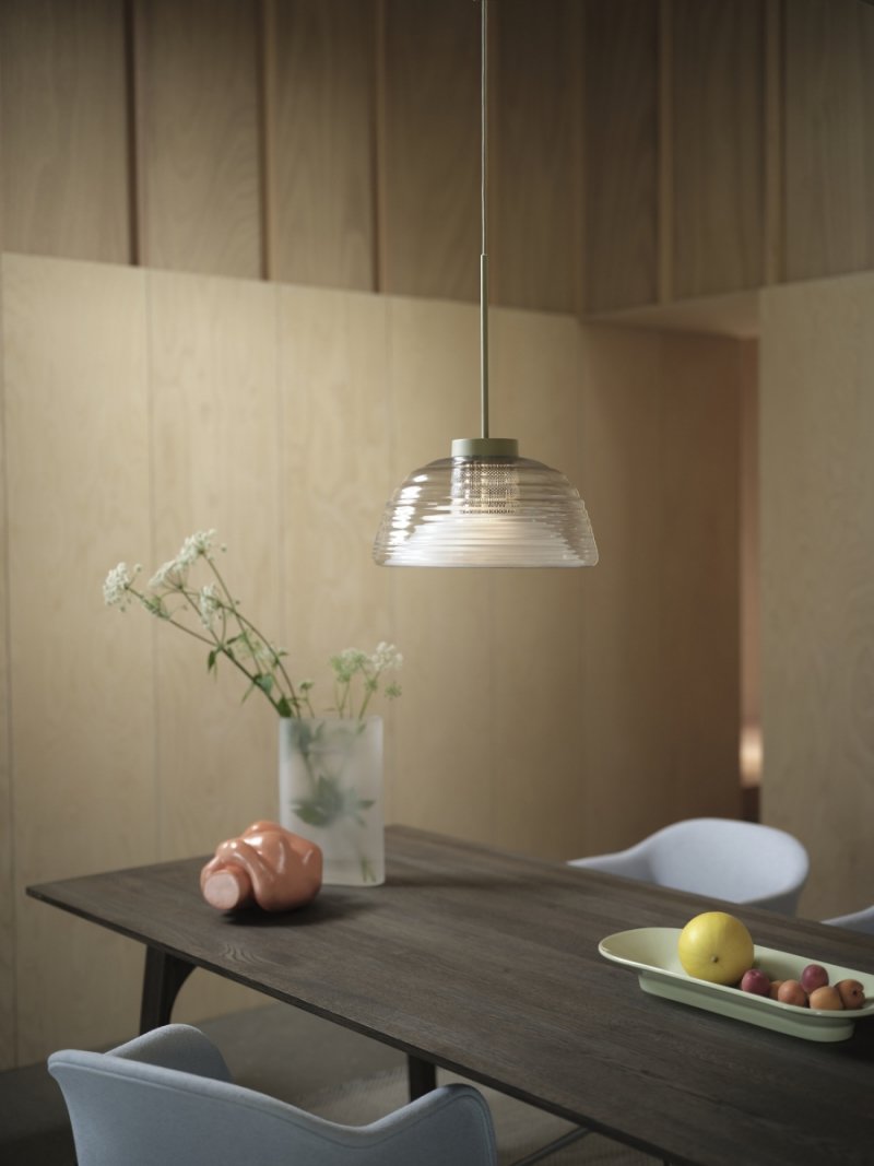 Muuto RIDGE Szklany Wazon do Kwiatów 35 cm / Biały Szroniony