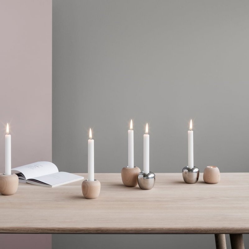 Stelton ORA Świecznik z Drewna Bukowego - S