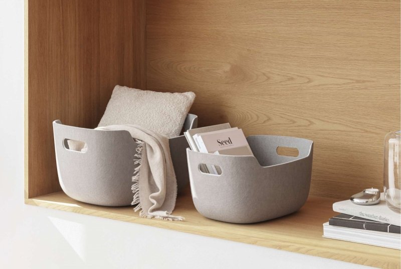 Kosz Eva Solo szary 40 cm filcowy przechowywanie