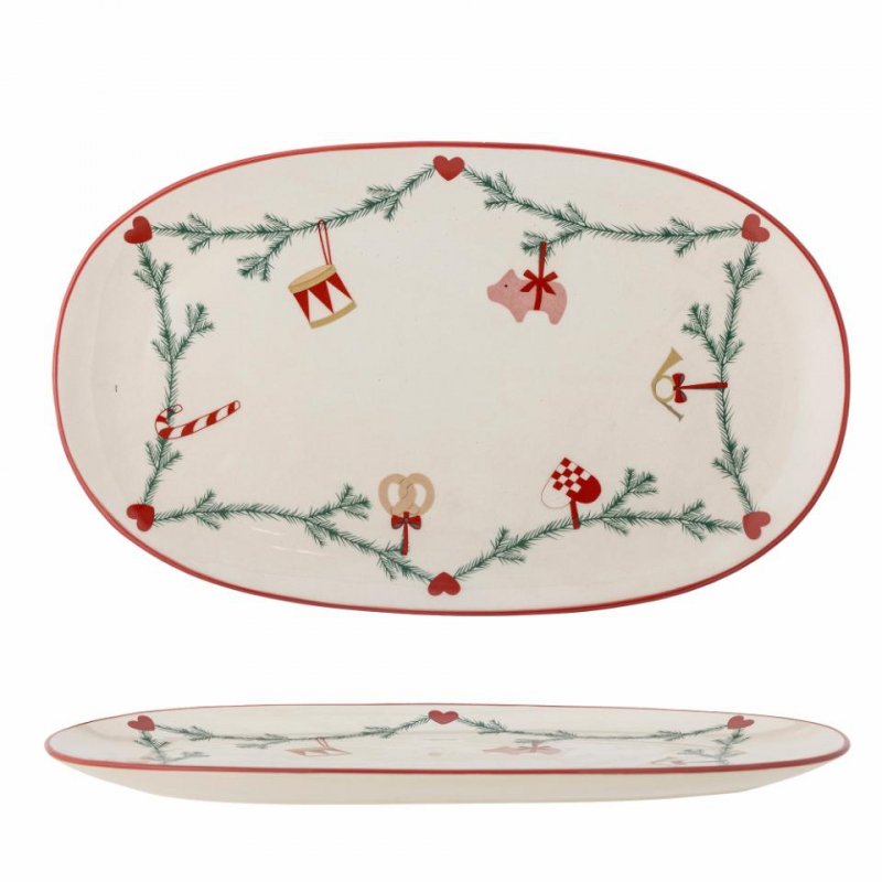 Bloomingville CHRISTMAS YULE Półmisek - Świąteczny Talerz do Serwowania 38,5 cm