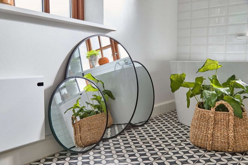 Villa Collection MIRROR Lustro Ścienne Okrągłe 50 cm Czarne
