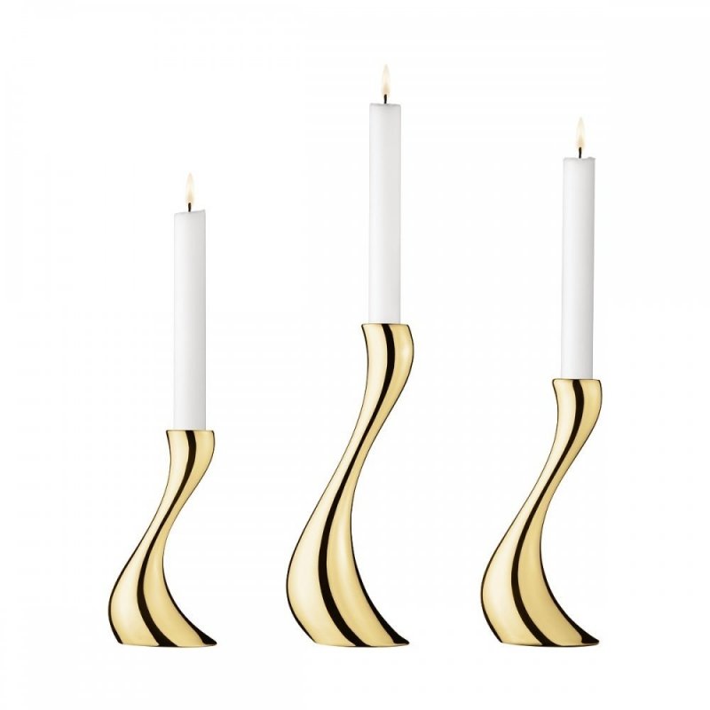 Georg Jensen COBRA Świecznik Stalowy - Zestaw 3 Świeczników / Złoty