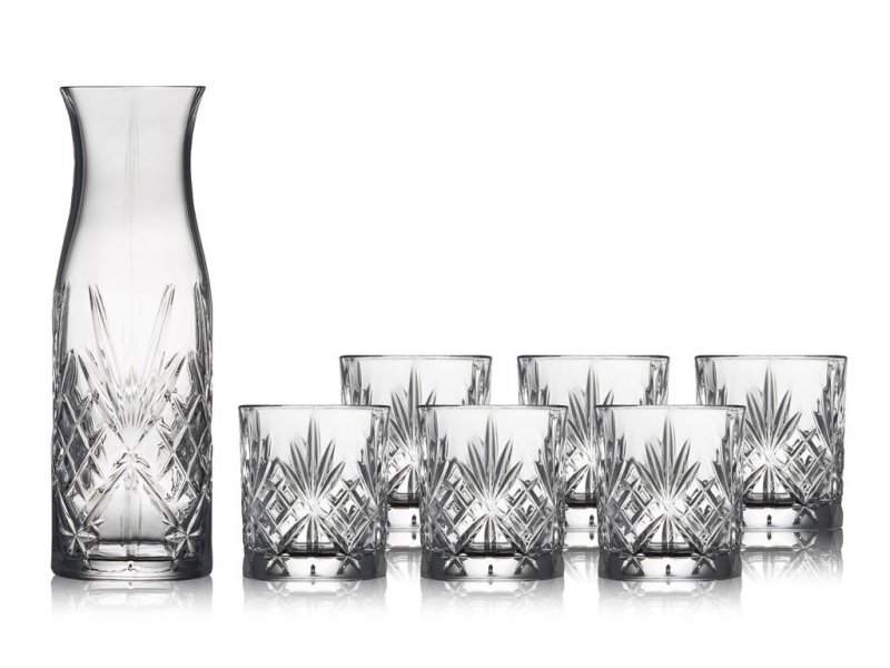 Lyngby Glass MELODIA Kryształowa Karafka + Szklanki do Wody 7 El. 