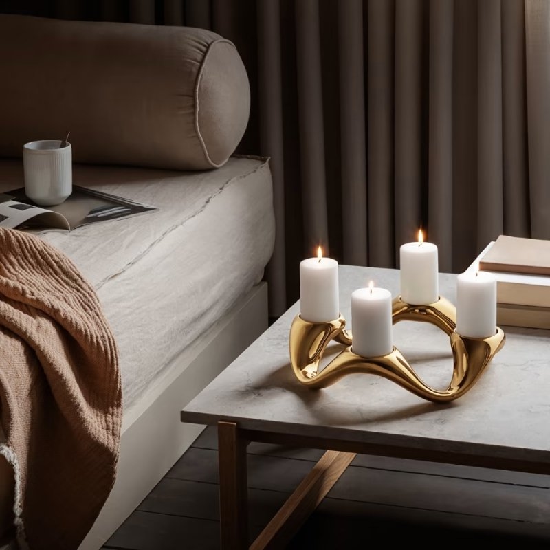 Georg Jensen COBRA Świecznik Czteroramienny / Złoty