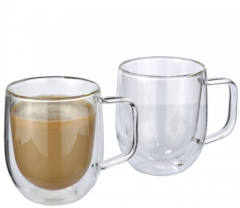 Cilio VENTO Szklanki Termiczne z Uchem do Kawy Cappuccino 250 ml 2 Szt.